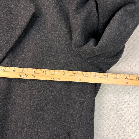 VTG GGG Clothes Wool Cashmere Mens Single Breasted Coat 44R Gray Lined Classic - Picture 10 of 16